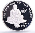 Afghanistan 500 afghanis United Nations UN Doves Birds proof silver coin 1995 PP