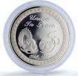 Kuwait 2 dinars United Nations UN Doves Birds History proof silver coin 1995 PP