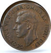 Australia 1 penny George VI Broadstruck Mint Error AU58 PCGS bronze coin 1949 unz