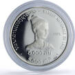 Laos 5000 kip Savang Vatthana Laotian Maiden Woman proof silver coin 1975 PP