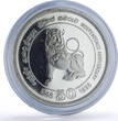 Sri Lanka 1000 rupees Independence 50th Anniversay Lion proof silver coin 1998 PP
