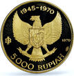 Indonesia 5000 rupiah Manjusri Statue Independence PR 68 PCGS gold coin 1970 PP