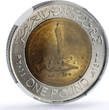 Egypt 1 pound Suez Canal Reverse Mule Ship MS 64 NGC bimetal coin 2011 (2015) unz