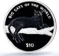 Sierra Leone 10 dollars Leopard Coloured KM-248a Cat PR 69 PCGS silver coin 2001 PP