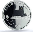Sierra Leone 10 dollars Leopard Coloured KM-248a Cat PR 69 PCGS silver coin 2001 PP