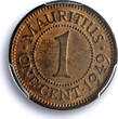Mauritius 1 cent Colonial Coinage George VI KM-25 MS64 BN PCGS bronze coin 1949 unz