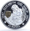 Mauritius 20 rupees Elizabeth II Philip Prince Charles KM-64 silver coin 1997 PP