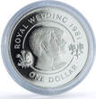 Bermuda 1 dollar Wedding KM-28a Charles Diana Flowers proof silver coin 1981 PP
