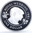 Bermuda 1 dollar Wedding KM-28a Charles Diana Flowers proof silver coin 1981 PP