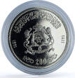 Morocco 200 dirhams Hassan II Enthronement 30th Anniversary BU silver coin 1991 st