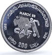 Morocco 200 dirhams African Nations Cup CAF Y#97 Football silver coin 1988 st