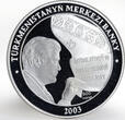Turkmenistan 500 manat Ruhnama Niyazov 63rd Birthday Flag silver proof coin 2003 PP
