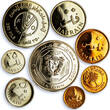 500 fils 1969 Bahrain set of 8 coins State Coinage Isa Palm Tree bimetal coins 1965 - 1969 PP