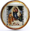 Cook Islands 20 dollars Raphael Art Sistine Madonna colored silver coin 2009 PP