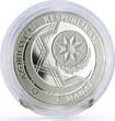 Azerbaijan 5 manat Baku - Tbilisi - Kars Railway Railroad Train proof silver coin 2015 PP