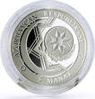 Azerbaijan 5 manat Telecommunication Satellite Azerspace Launch proof silver coin 2015 PP