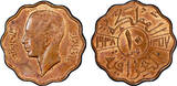 Iraq 10 fils State Coinage King Ghazi Coat of Arms MS63RB PCGS bronze coin 1938 unz