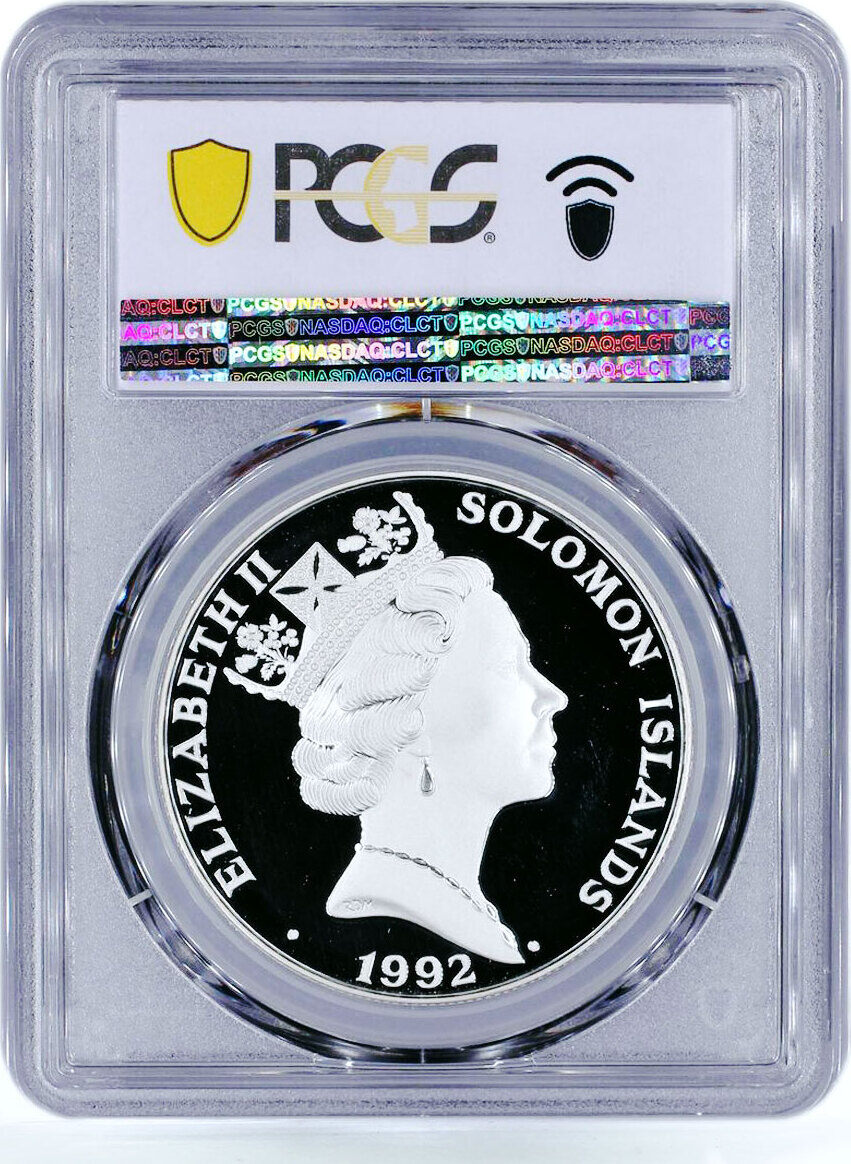 ソロモン諸島 10ドル 銀貨 1992年 プルーフ コイン エリザベス女王即位40周年記念 イギリス