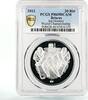 Belarus 20 rubles Belarus 20 rubles World Ice Hockey Cup Chyzhouka Arena PR69 PCGS Ag coin 2013 -