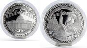 Kazakhstan Kazakhstan Akorda the Residence of President proof silver plated medal token -