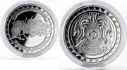 Kazakhstan Kazakhstan The State Map proof silver plated medal token -