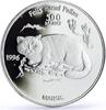 Turkmenistan 500 manat Turkmenistan 500 manat Red Book Wildlife Manul Cat Fauna silver coin 1996 -