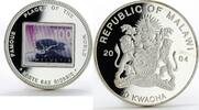 Malawi 10 kwacha Famous Places Monte San Giorgio Stamp colored silver coin 2004 PP