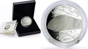 Azerbaijan 5 manat Azerbaijan 5 manat Baku - Tbilisi - Kars Railway Railroad Train proof silver coin 2015 -