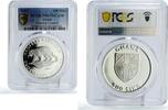Ghana 500 sika Ghana 500 sika Conservation Wildlife Leopard Fauna PR67 PCGS silver coin 2007 -