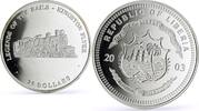 Liberia 20 dollars Liberia 20 dollars Railways Railroads Trains Kingston proof silver coin 2003 -