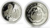 Liberia 20 dollars Liberia 20 dollars History of America Monroe Doctrine proof silver coin 2003 -