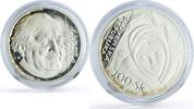Slovakia 200 korun Slovakia 200 korun Poet Painter Janko Alexy Literature Art proof silver coin 1994 -