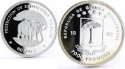 Equatorial Guinea 7000 francos Equatorial Guinea 7000 francos Endangered Nature series Buffalo silver coin 1993 -