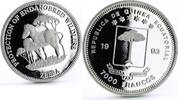 Equatorial Guinea 7000 francos Equatorial Guinea 7000 francos Endangered Wildlife series Zebra silver coin 1993 -