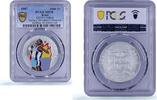 Benin 1000 francs Benin 1000 francs Sydney Olympic Games Shot Put Piefort Colored MS70 PCGS silver coin 1997 -