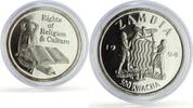 Zambia 500 kwacha Zambia 500 kwacha Human Rights Religion Culture Politics proof silver coiin 1994 -