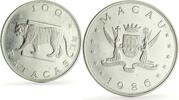 China 100 patacas China Macau 100 patacas Lunar Calendar Year of the Tiger proof silver coin 1986 -