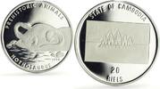 Cambodia 20 riels Cambodia 20 riels Prehistoric Nothosaurus Dinosaurs proof silver coin 1994 -