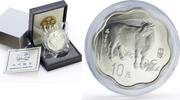 China 10 yuan China 10 yuan Ox Bull Year Flower Shape Lunar Calendar proof silver coin 1997 -
