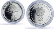 Armenia 100 dram Armenia 100 dram Chess Olympiad Mount Ararat Stork Bird proof silver coin 1996 -