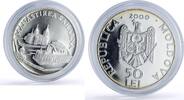 Moldova 50 lei Moldova 50 lei Saharna Monastery Church Religion Architecture proof silver coin 2000 -