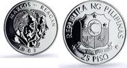 Philippines 25 piso Philippines 25 piso Marcos Reagan Visit History Politics silver coin 1982 -