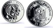 Philippines 25 piso Philippines 25 piso Marcos Reagan Visit History Politics silver coin 1982 -