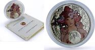 1 dollar 2011 Niue Niue 1 dollar Cancer Zodiac Signs Mucha Art Color proof silver coin 2011 PP