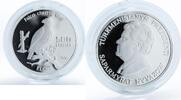 Turkmenistan 500 manat Turkmenistan 500 manat Red Book Wildlife Falcon Bird Fauna silver coin 1999 -