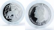 Turkmenistan 500 manat Turkmenistan 500 manat Red Book Wildlife Tiger Fauna silver coin 1999 -