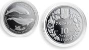 Ukraine 10 hryvnas Ukraine 10 hryvnia Azov Dolphin Fauna Black Sea Red Book silver proof coin 2004 -