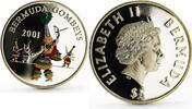 Bermuda 5 dollars Bermuda 5 dollars Gombey Dancers colored proof silver coin 2001 -