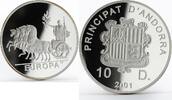 Andorra 10 diners Andorra 10 diners Europa in chariot proof silver coin 2001