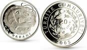 Turkey 20 lira Turkey 20 lira Animal series Desert Lizard proof silver coin 2005 -